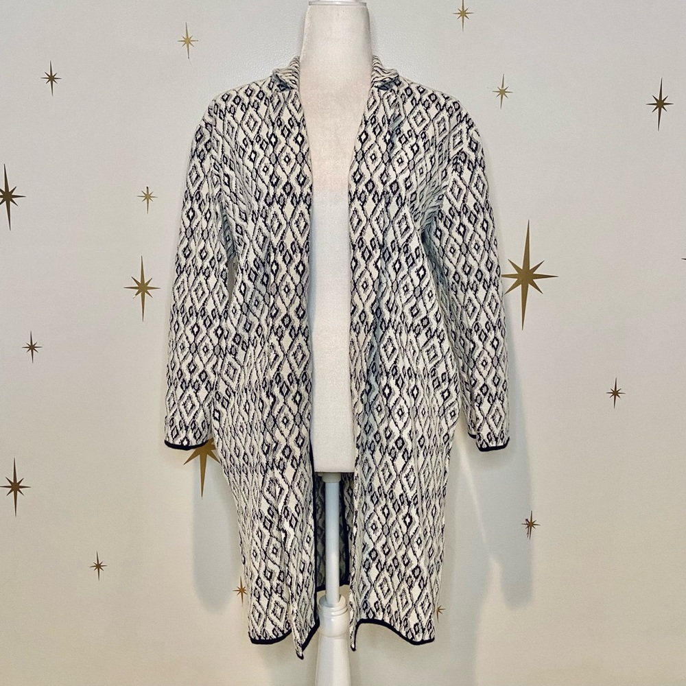 Long Diamond Print Light Shacket
